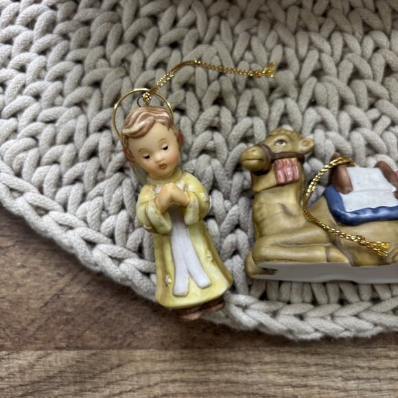 Berta Hummel Nativity Ornaments Set Camel Angel Standing Girl w Lute Goebel 2000 - Picture 3 of 9